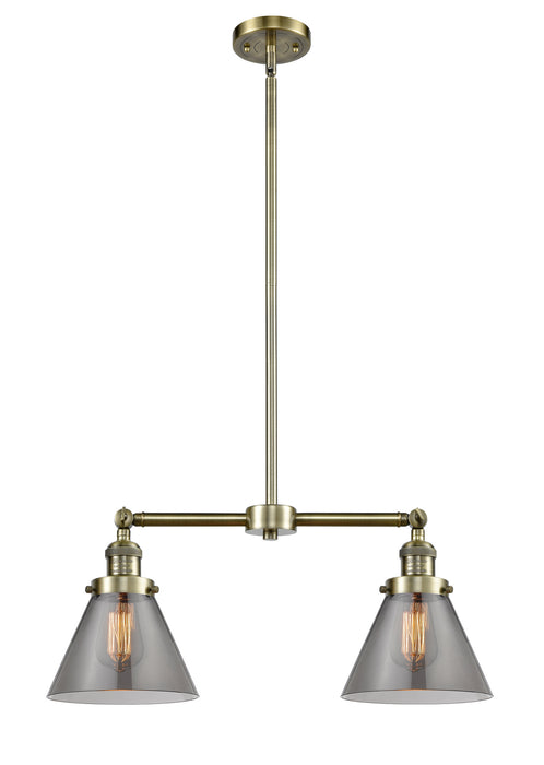 Innovations 209-AB-G43 Two Light Island Pendant, Antique Brass