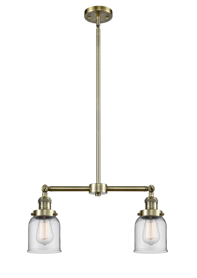 Innovations 209-AB-G52 Two Light Island Pendant, Antique Brass