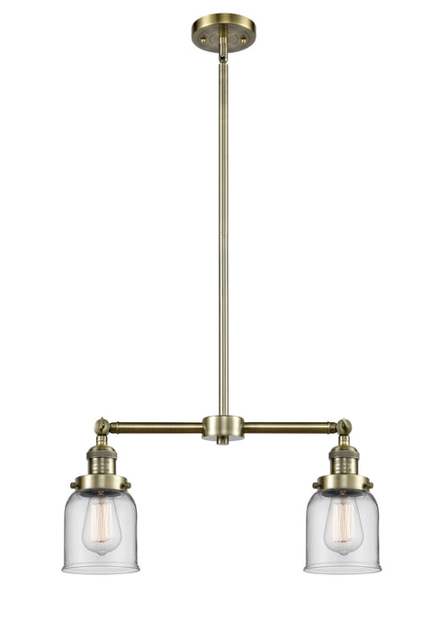 Innovations 209-AB-G52 Two Light Island Pendant, Antique Brass