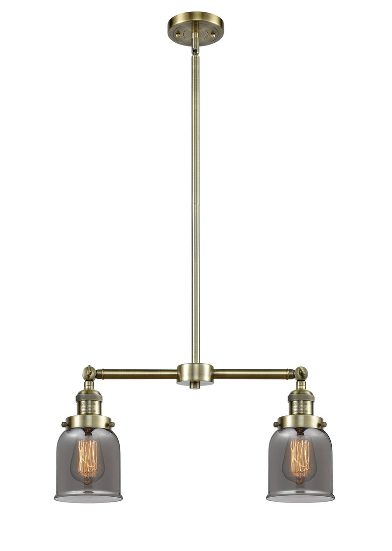 Innovations 209-AB-G53 Two Light Island Pendant, Antique Brass
