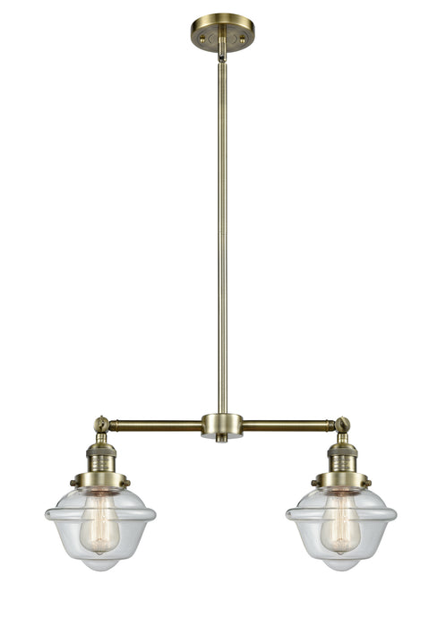 Innovations 209-AB-G532 Two Light Island Pendant, Antique Brass