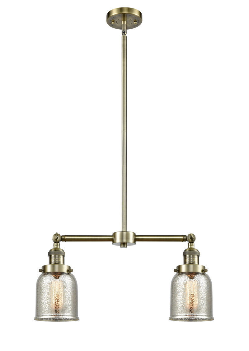 Innovations 209-AB-G58 Two Light Island Pendant, Antique Brass