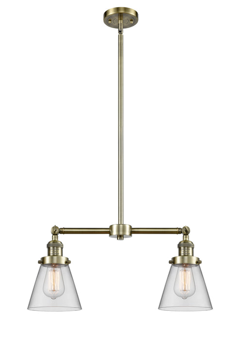 Innovations 209-AB-G62 Two Light Island Pendant, Antique Brass