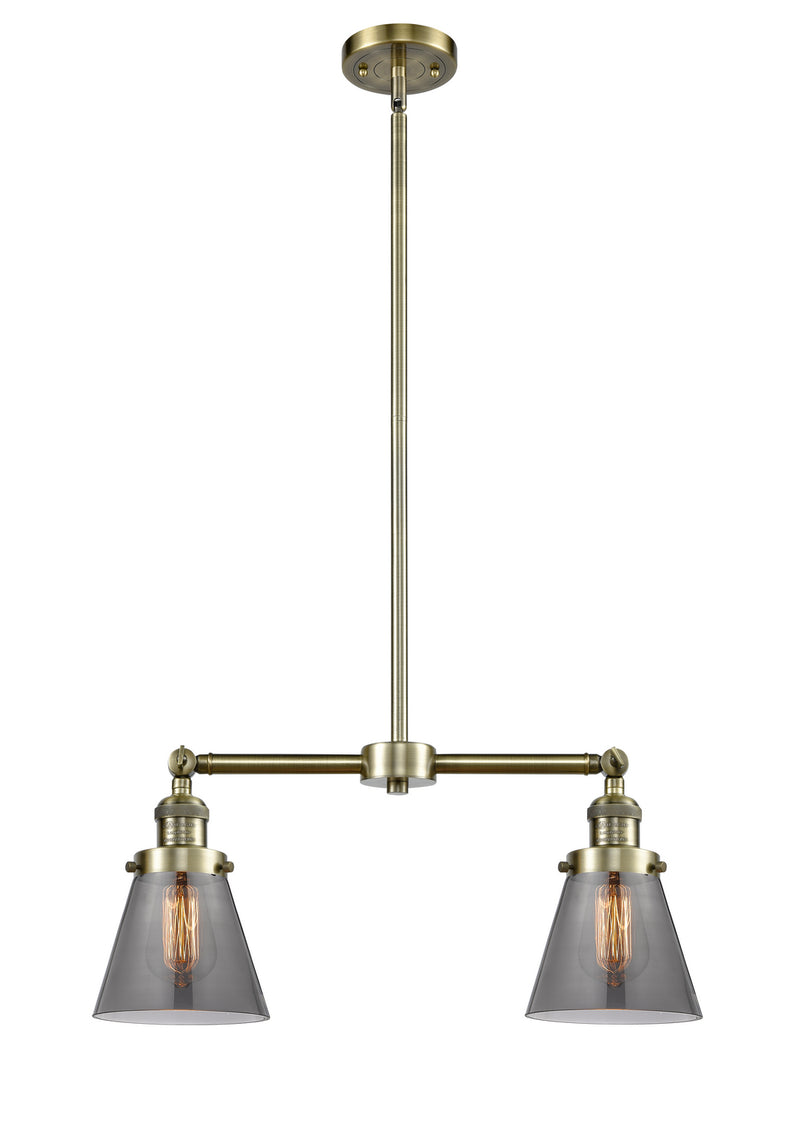 Innovations 209-AB-G63 Two Light Island Pendant, Antique Brass