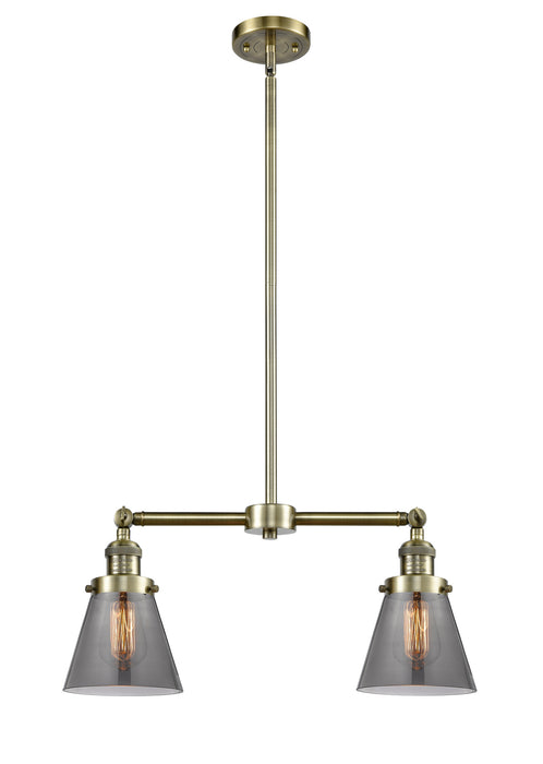 Innovations 209-AB-G63 Two Light Island Pendant, Antique Brass