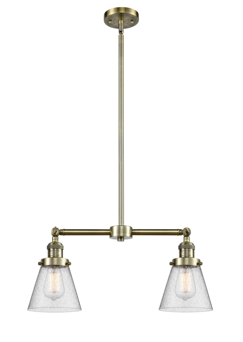 Innovations 209-AB-G64 Two Light Island Pendant, Antique Brass