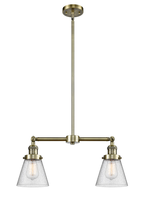 Innovations 209-AB-G64 Two Light Island Pendant, Antique Brass