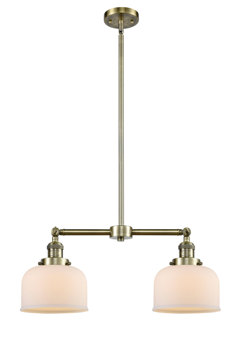 Innovations 209-AB-G71 Two Light Island Pendant, Antique Brass
