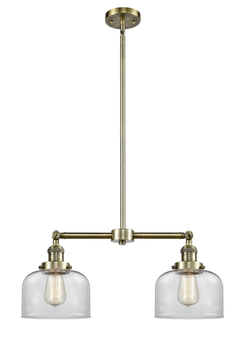 Innovations 209-AB-G72 Two Light Island Pendant, Antique Brass