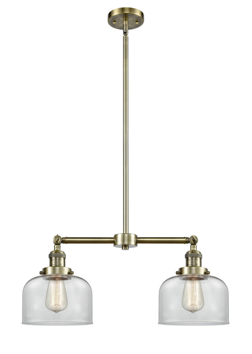 Innovations 209-AB-G72 Two Light Island Pendant, Antique Brass