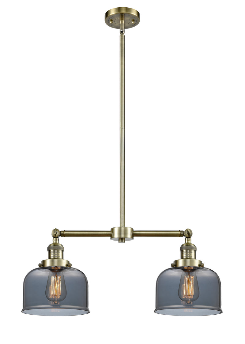 Innovations 209-AB-G73 Two Light Island Pendant, Antique Brass