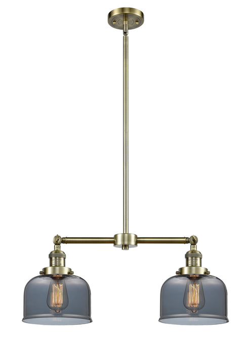 Innovations 209-AB-G73 Two Light Island Pendant, Antique Brass