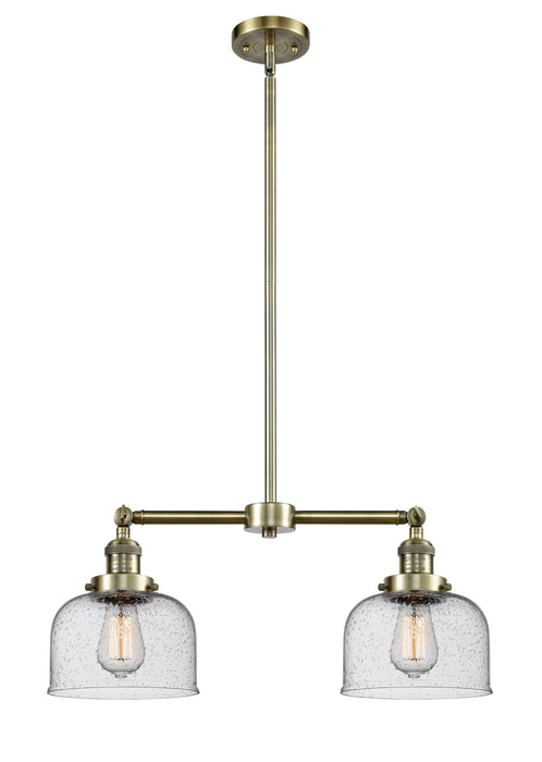 Innovations 209-AB-G74 Two Light Island Pendant, Antique Brass