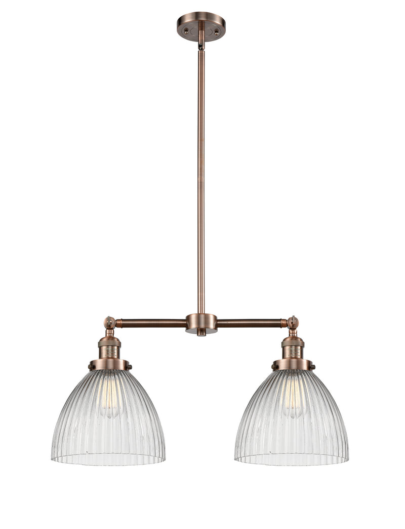 Innovations 209-AC-G222 Two Light Island Pendant, Antique Copper