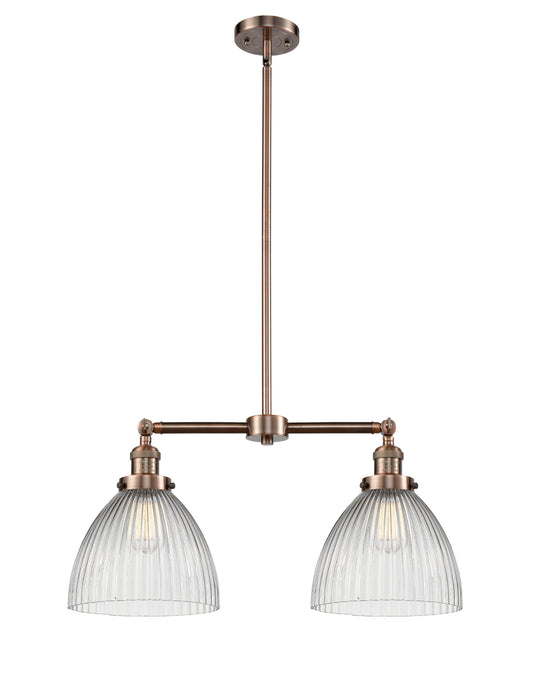 Innovations 209-AC-G222 Two Light Island Pendant, Antique Copper