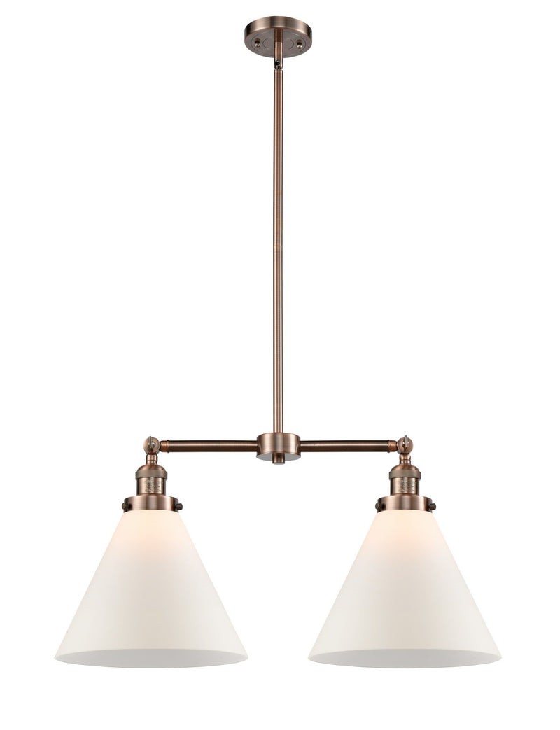 Innovations 209-AC-G41-L Two Light Island Pendant, Antique Copper