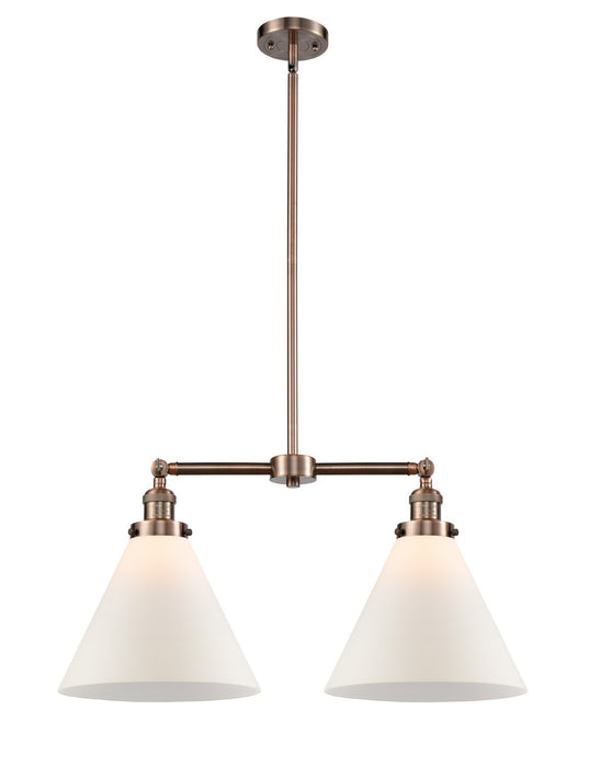Innovations 209-AC-G41-L Two Light Island Pendant, Antique Copper