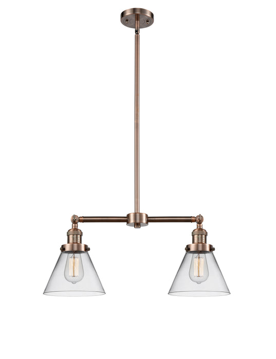 Innovations 209-AC-G42 Two Light Island Pendant, Antique Copper