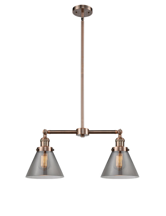 Innovations 209-AC-G43 Two Light Island Pendant, Antique Copper