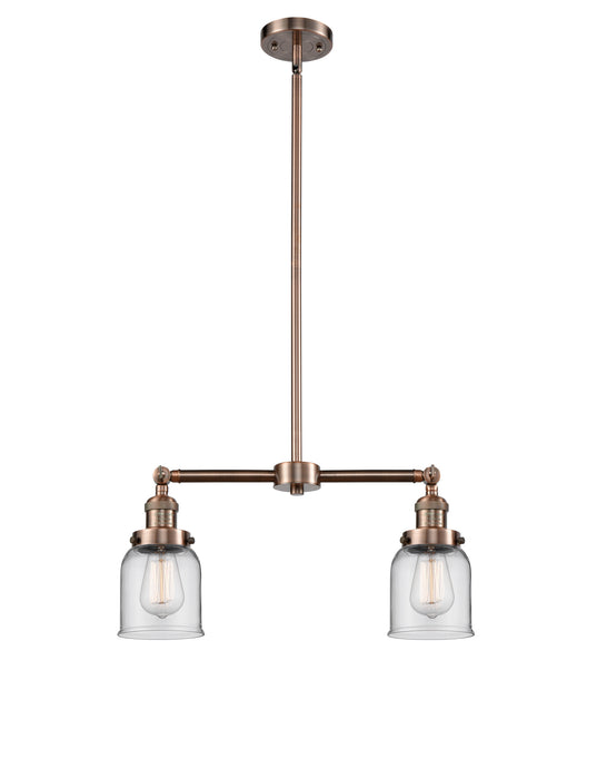 Innovations 209-AC-G52 Two Light Island Pendant, Antique Copper