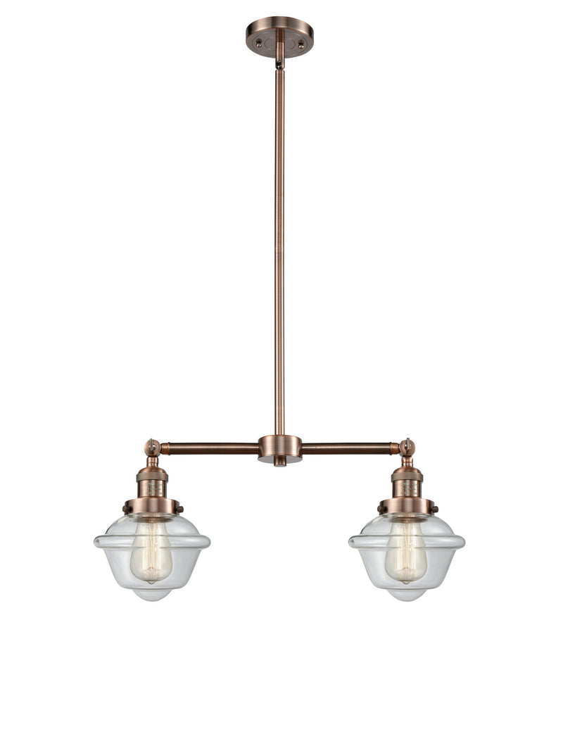Innovations 209-AC-G532 Two Light Island Pendant, Antique Copper