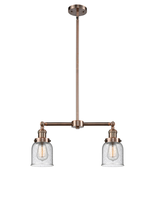 Innovations 209-AC-G54 Two Light Island Pendant, Antique Copper