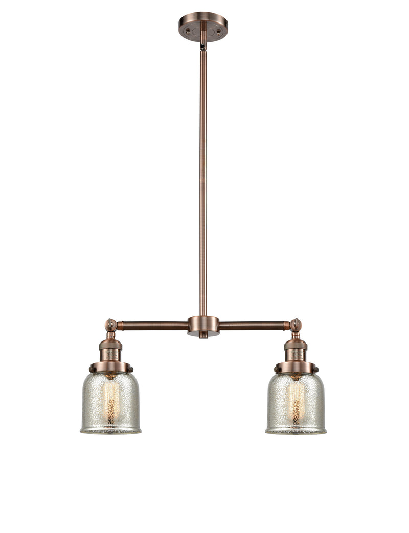 Innovations 209-AC-G58 Two Light Island Pendant, Antique Copper