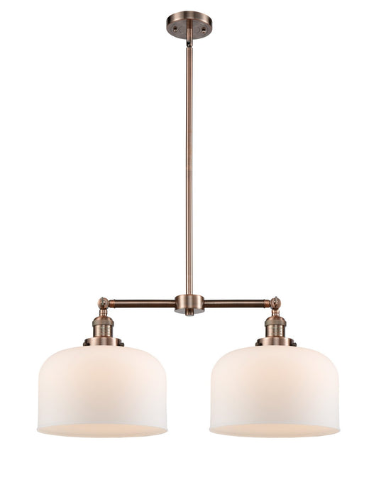 Innovations 209-AC-G71-L Two Light Island Pendant, Antique Copper