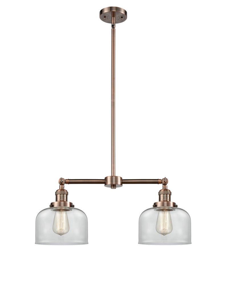 Innovations 209-AC-G72 Two Light Island Pendant, Antique Copper