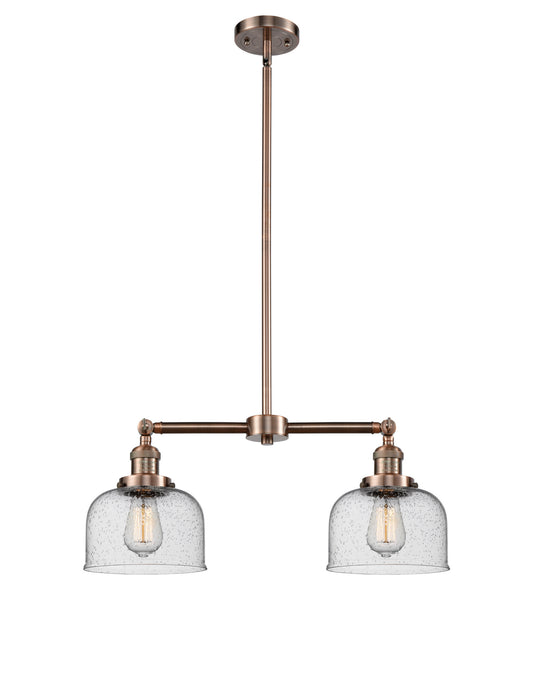 Innovations 209-AC-G74 Two Light Island Pendant, Antique Copper