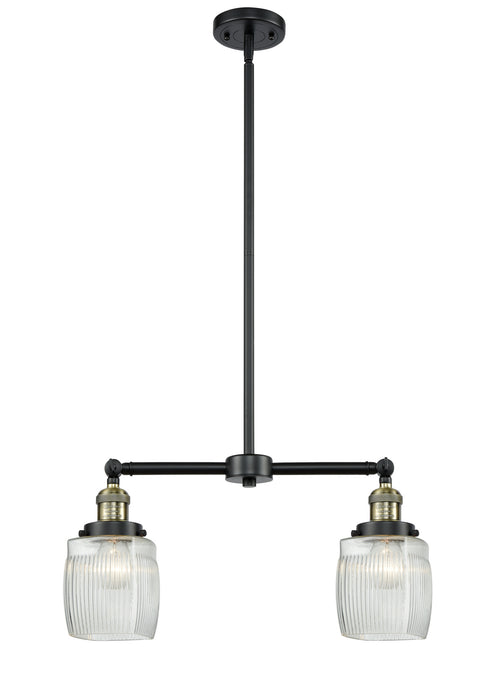 Innovations 209-BAB-G302 Two Light Island Pendant, Black Antique Brass