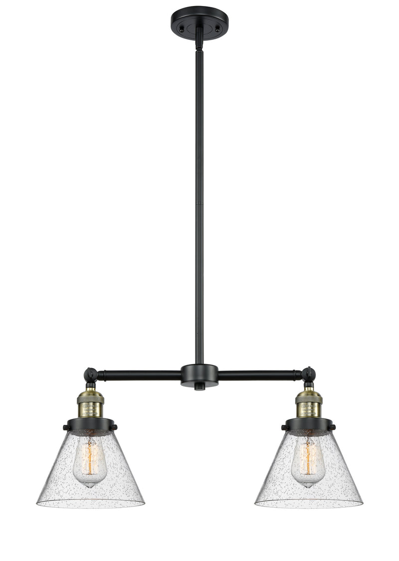 Innovations 209-BAB-G44 Two Light Island Pendant, Black Antique Brass