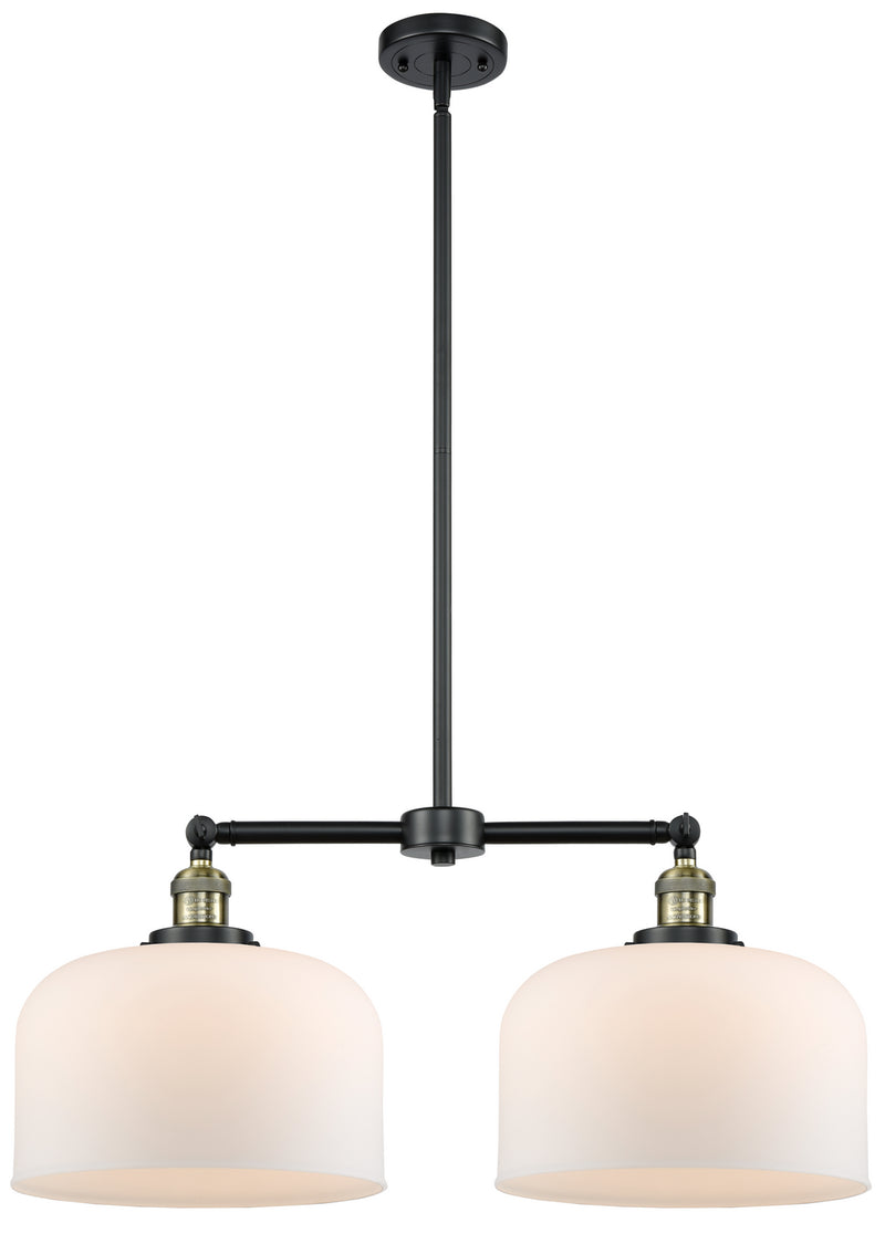 Innovations 209-BAB-G71-L Two Light Island Pendant, Black Antique Brass
