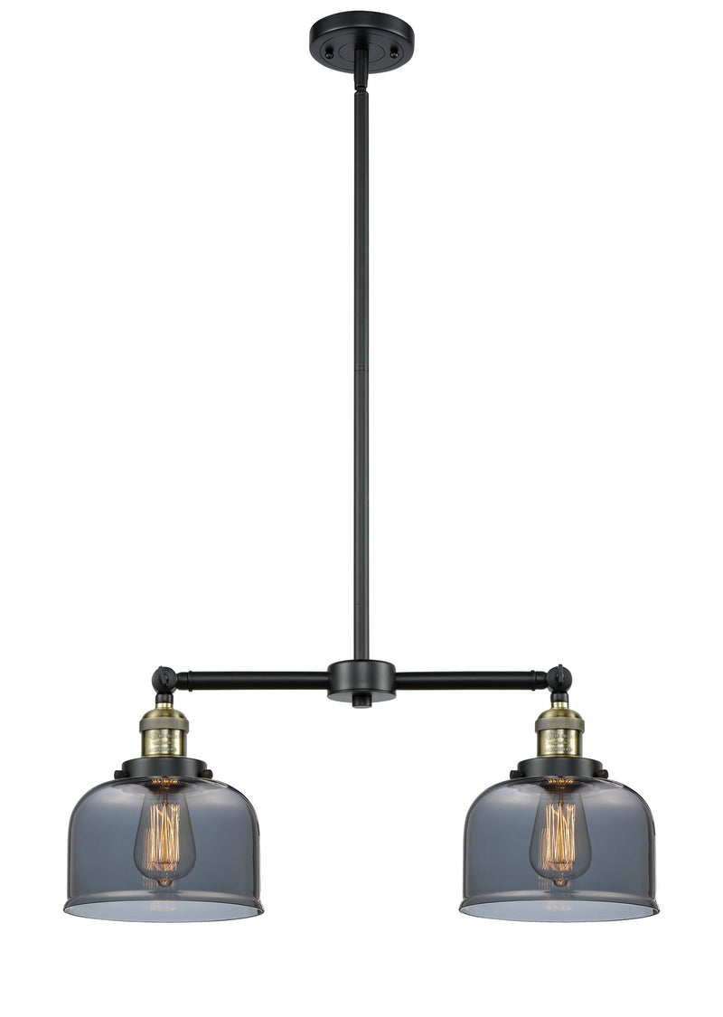 Innovations 209-BAB-G73 Two Light Island Pendant, Black Antique Brass