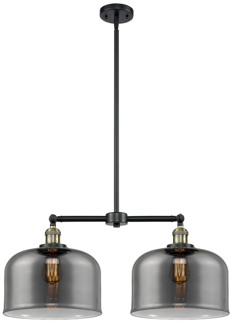 Innovations 209-BAB-G73-L Two Light Island Pendant, Black Antique Brass