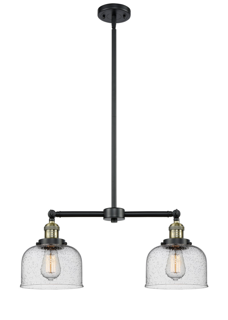 Innovations 209-BAB-G74 Two Light Island Pendant, Black Antique Brass