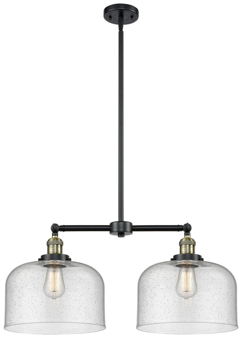 Innovations 209-BAB-G74-L Two Light Island Pendant, Black Antique Brass