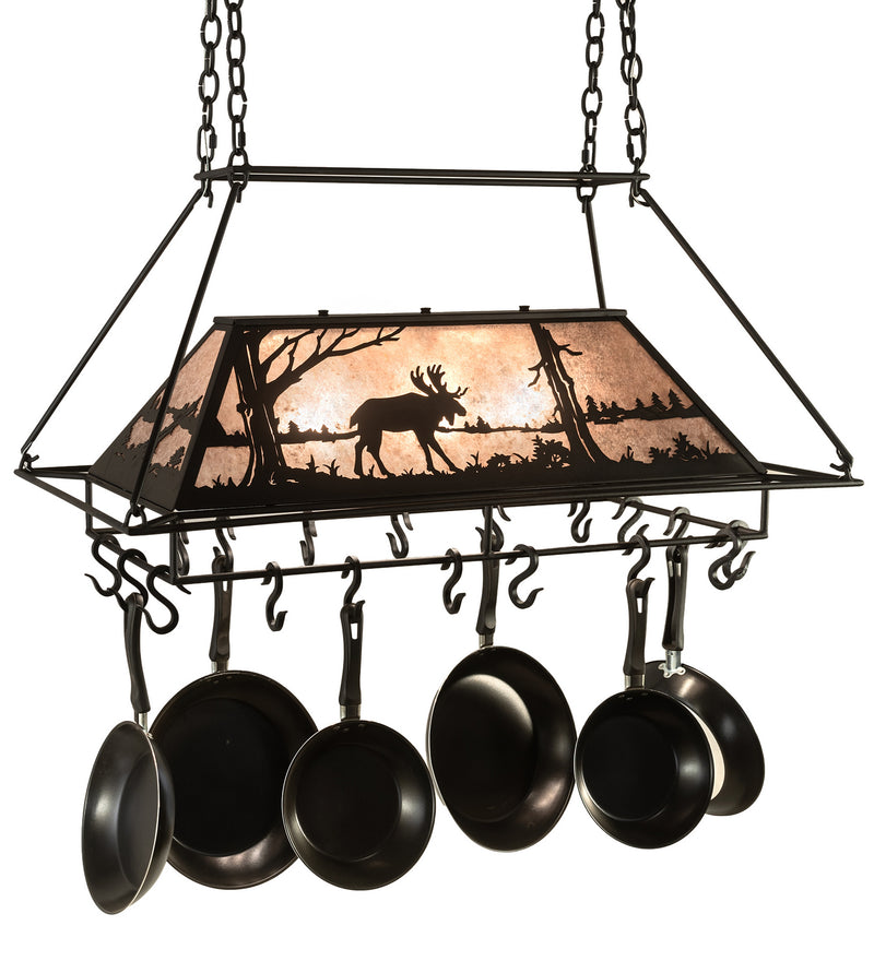Meyda Tiffany 210249 Three Light Pot Rack, Textured Black