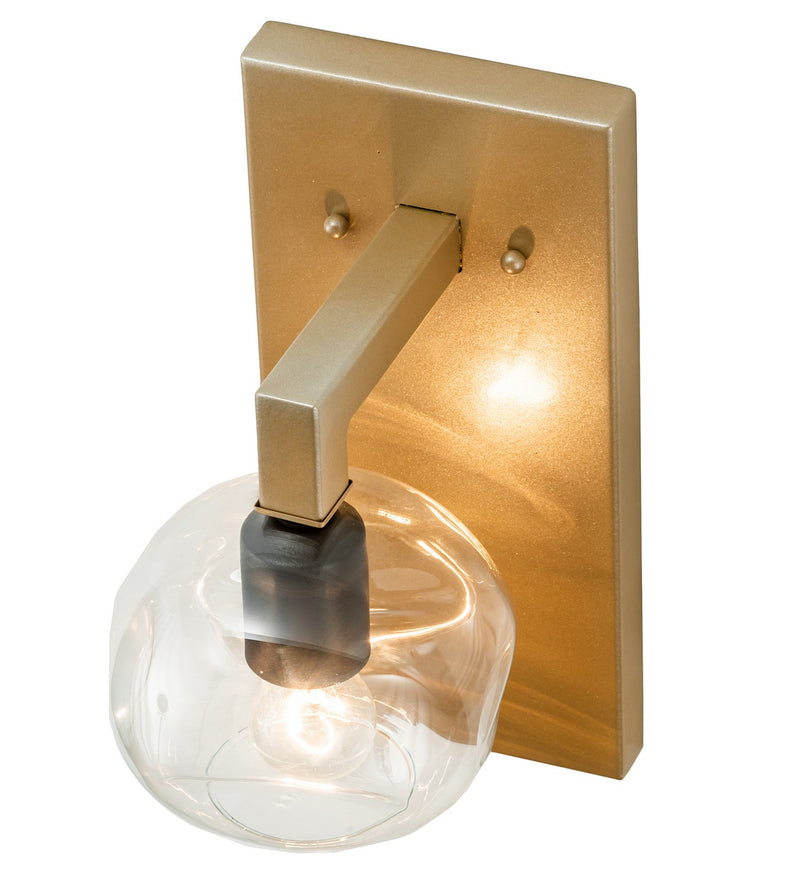 Meyda Tiffany 210845 One Light Wall Sconce, Champagne Metallic/Black Textured