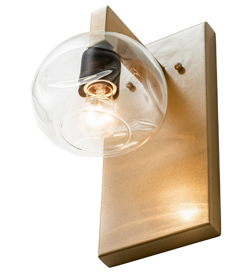 Meyda Tiffany 210845 One Light Wall Sconce, Champagne Metallic/Black Textured