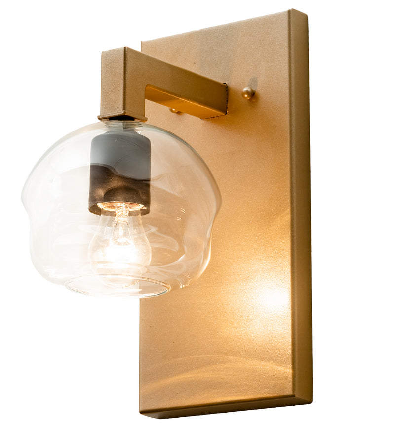 Meyda Tiffany 210845 One Light Wall Sconce, Champagne Metallic/Black Textured