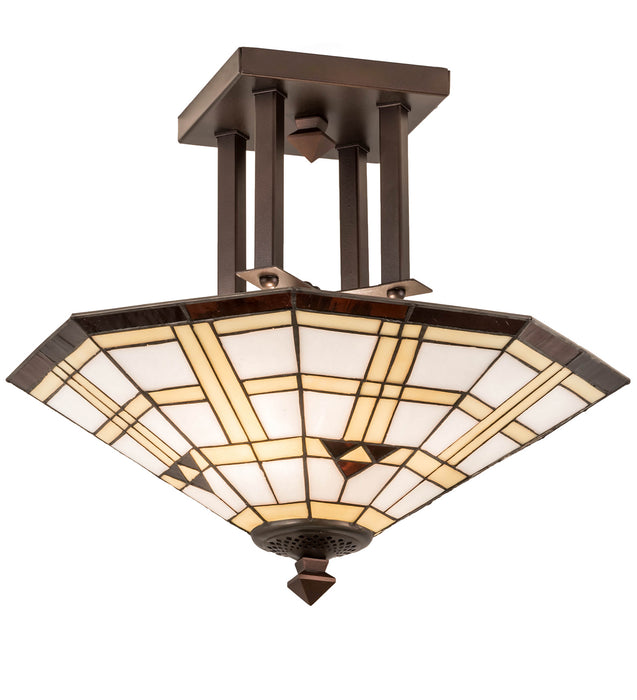 Meyda Tiffany 210967 Two Light Flushmount, Nickel