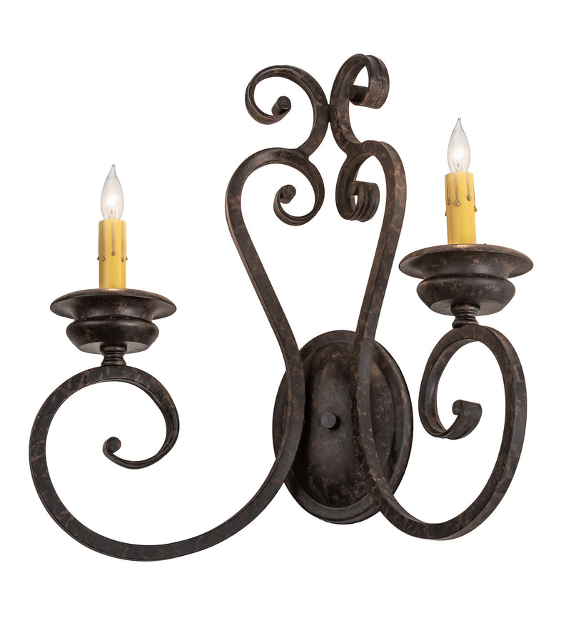 Meyda Tiffany 211058 Two Light Wall Sconce, Coffee Bean