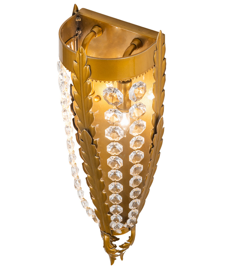 Meyda Tiffany 211949 LED Wall Sconce, Transparent Gold Over Nickel
