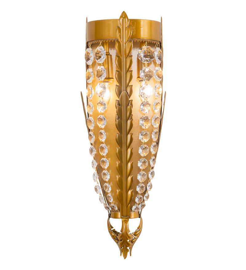 Meyda Tiffany 211949 LED Wall Sconce, Transparent Gold Over Nickel