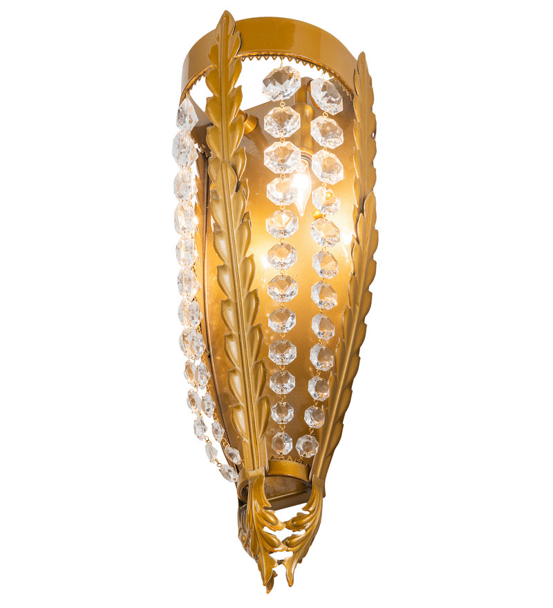 Meyda Tiffany 211949 LED Wall Sconce, Transparent Gold Over Nickel