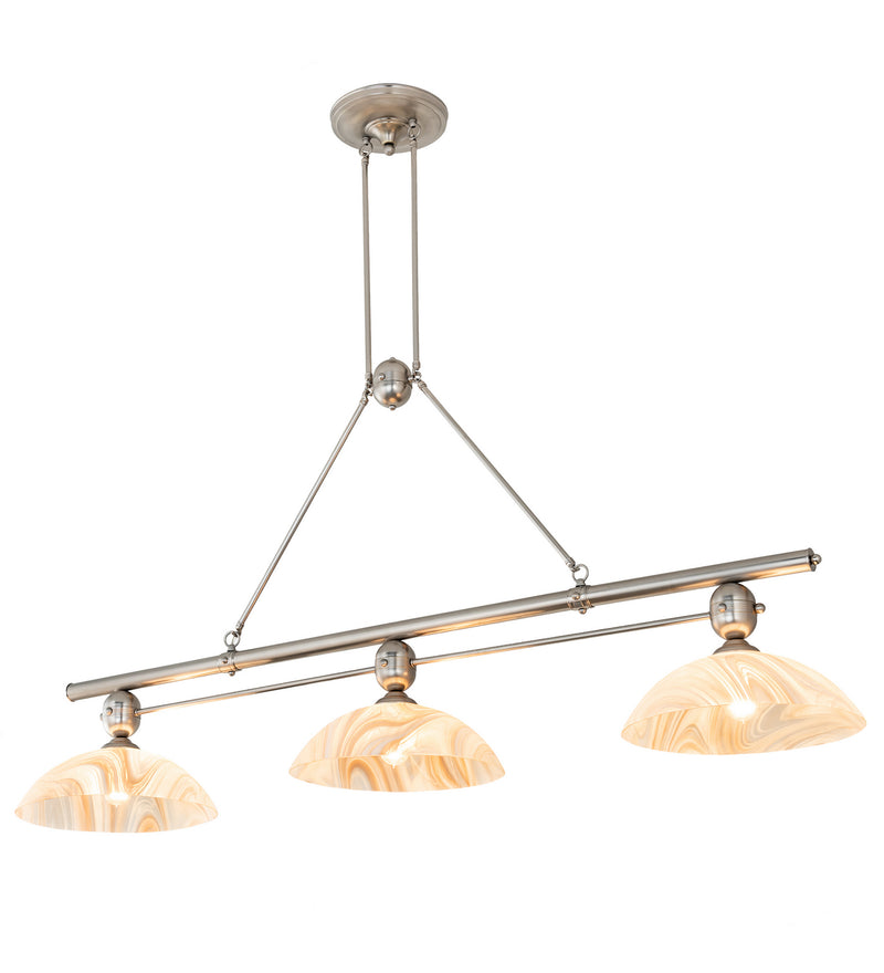 Meyda Tiffany 212299 Three Light Island Pendant, Nickel