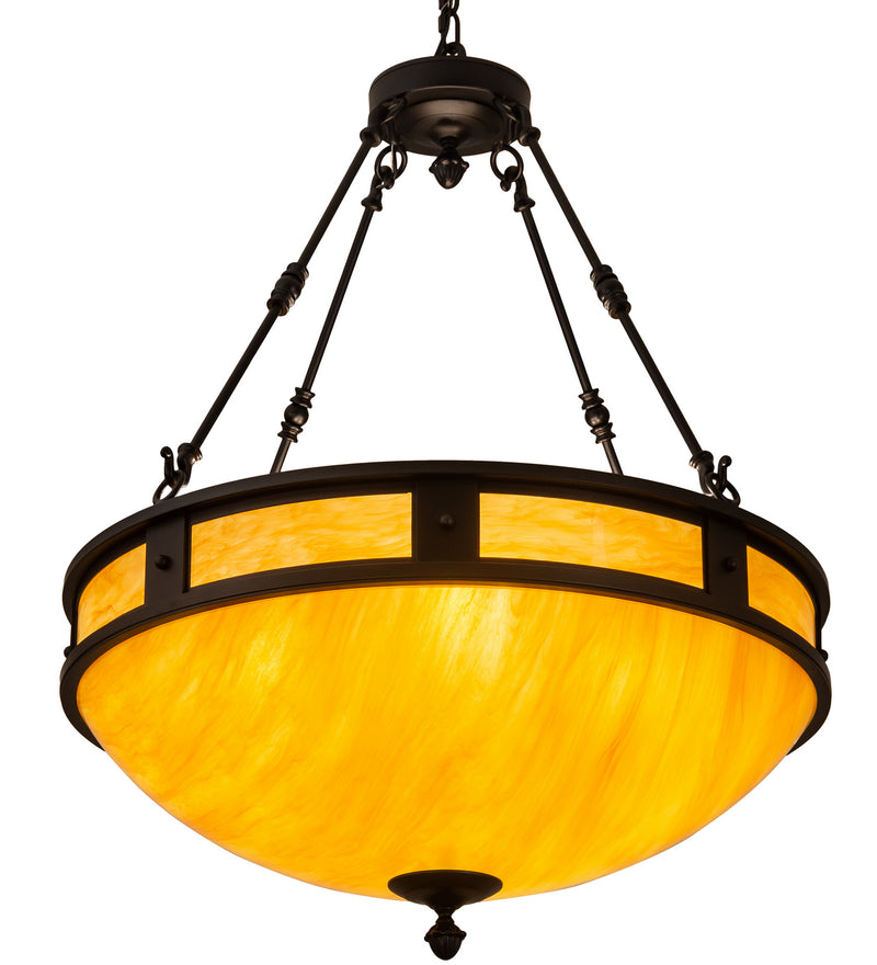 Meyda Tiffany 212502 Four Light Pendant, Satin Black Wrought Iron