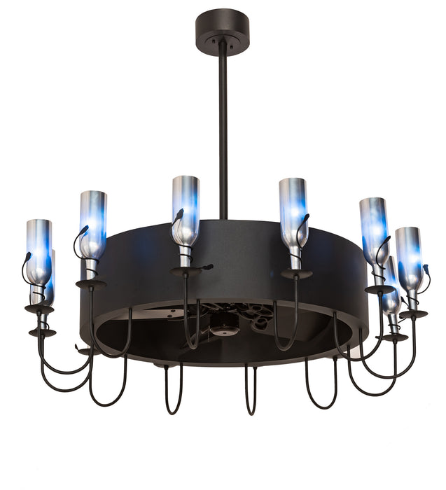 Meyda Tiffany 213081 12 Light Chandel-Air, Black Metal,Chrome