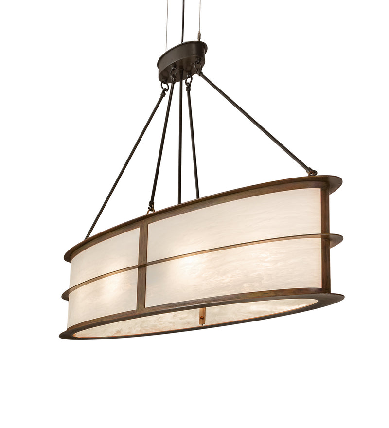 Meyda Tiffany 214353 Six Light Pendant, Brown/Faux Maple Wood